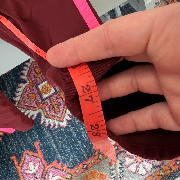 Hudson LouLu Burgundy Red Pink Tuxedo Stripe Low Rise Crop Skinny Jeans - Picture 16 of 16